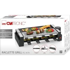 Clatronic Raclette Grill Mit Heißem Stein RG 3678 -Küche Geschäft Clatronic Raclette Grill mit hei em Stein RG 3678@@1864166 8