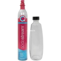 SodaStream Quick Connect CO₂-Reservezylinder +1 Glaskaraffe, Für Wassersprudler